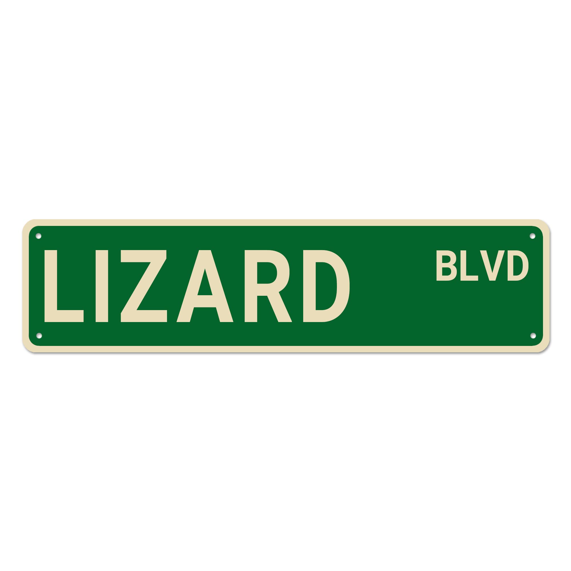 Lizard BLVD Street Sign, Lizard Sign Lizard Decor Lizard Lover Gift, Funny Wall Decor for Home/Farmhouse/Man Cave, Quality Metal Signs 16x4 Inch