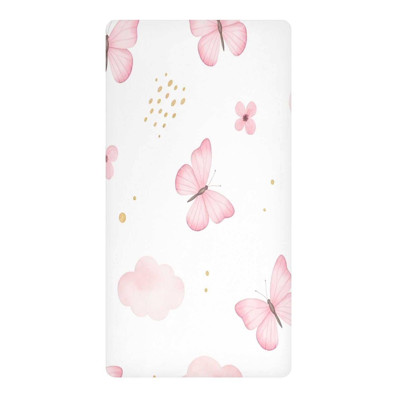JiangGgen Butterfly Baby Crib Sheet Soft Breathable Playard Sheet-S