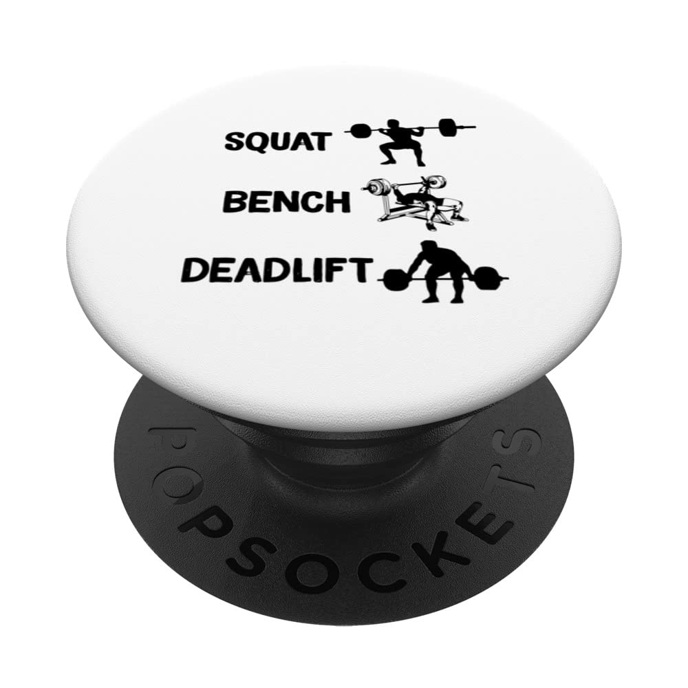 quat bench deadlift bodybuilder Weight lifting PopSockets Swappable PopGrip, Black