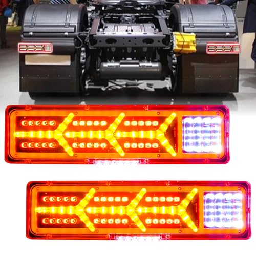 【IMPERMEABILE IP67】Il modello 2x Fanali Posteriori a Led Per Rimorchio è realizzato in materiale ABS corrugato sigillato.Impermeabile e resistente agli urti,ha una lunga durata.Adatto a condizioni atmosferiche avverse come pioggia battente,neve abbondante o altre condizioni ambientali difficili.