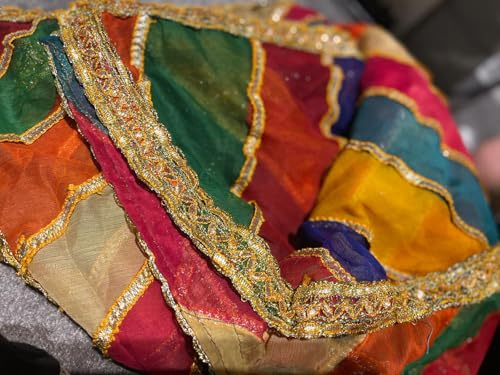 Multicolored Rainbow Chiffon Mehndi Bridesmaid Roka Haldi Dupatta, Bridal Mehndi, Wedding, Indian Pakistani Wedding, Asian Wedding2