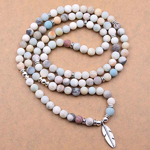 108 Bead Japa Mala Meditation Bracelet Necklace For Men Or Womens Yoga Jewelry (Amazonite) #TOP1