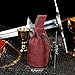 Mythrojan Drawstring Belt Bag Renaissance Costume Accessories Medieval Suede Leather Purse Viking Coin Jewelry Pouch Waist Bag for LARP, Festivals, Renfaire, Reenactments - Wine Red, 8