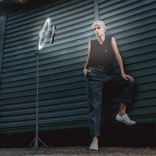 Ringleuchte 25,4 cm mit verstellbarem Stativ und Handy-Halterung für YouTube-Video, dimmbar, LED-Ringlicht für Selfie… – Bild 7