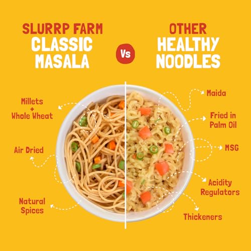 Image of Slurrp Farm No Maida Millet Hakka Noodles | Classic Masala | Perfect for Tiffins | Mealtime Favourite | Serves 2 (96 gms)