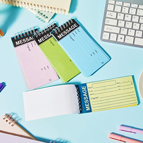 4 Pcs 2 Part Carbonless Phone Message Book Spiral Bound Phone Message Forms Book 5.5 X 2.76 Inches Assorted Colored Phone Book Message Pads For Phone Calls Phone Message Notepad For Memo Home Office #TOP2