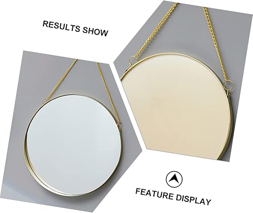 Miniatura 6 de minkissy Espejo de pared decoración de estilo hierro maquillaje para el hogar decoración de metal espejo de vestidor redondo dorado colgante nórdico