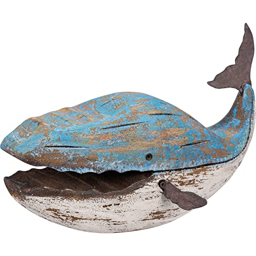 Grande baleine bleue statue décoration maison salon chambre style marin