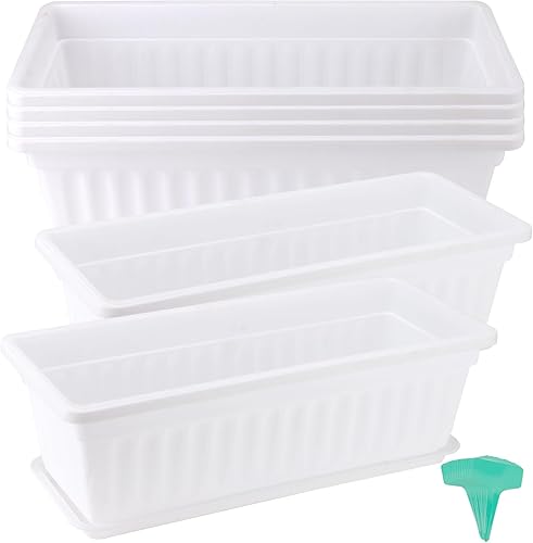 Miniatura 9 de JOIKIT Maceta de plástico negro de 17 pulgadas, 6 paquetes, buen drenaje, uso en interiores y exteriores, para jardín, ventana, patio, balcón