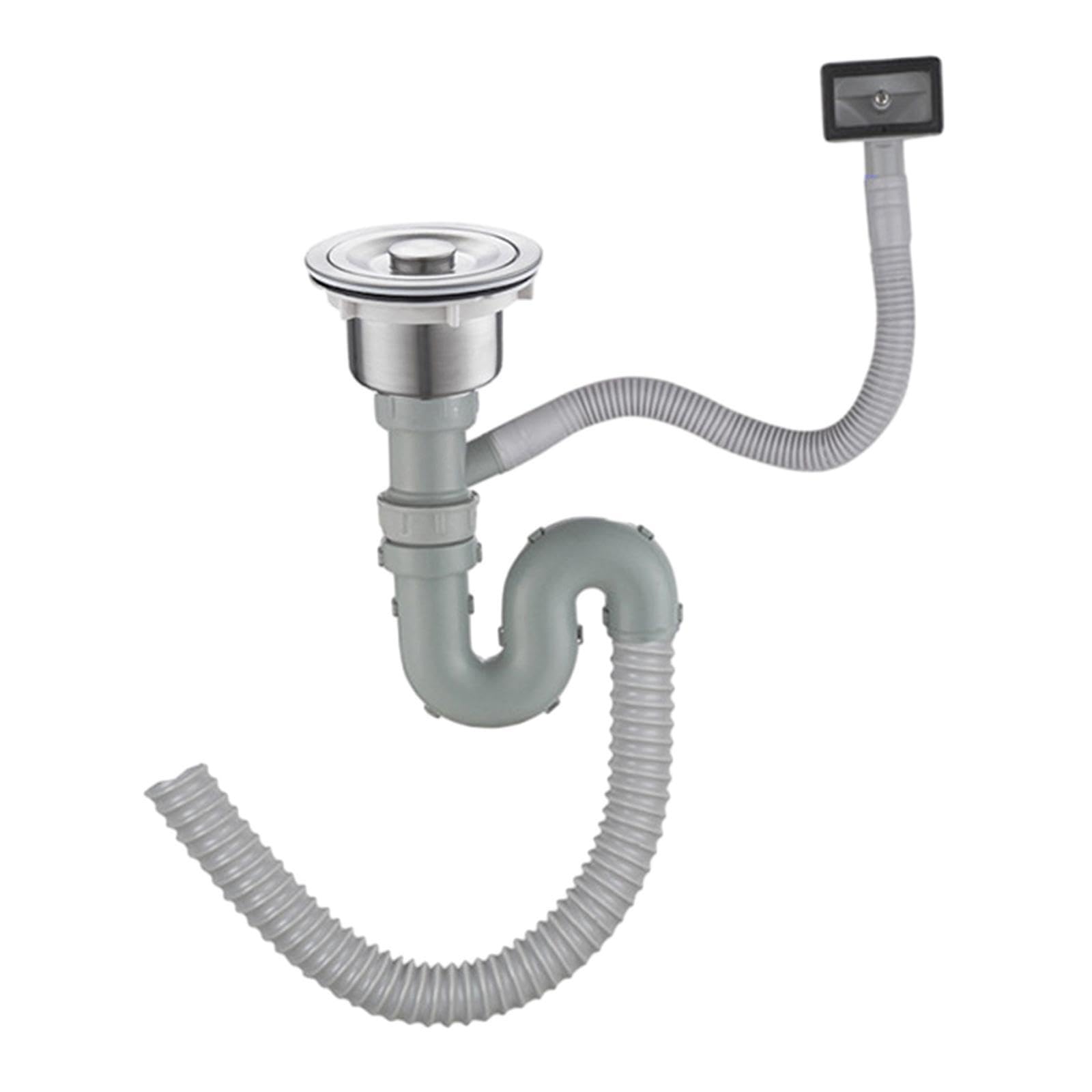 QIXCXAZ Efficient Kitchen Sink Drain Hose Easy to Strainer Basket Stopper Flexible Installation Odorless Sewer Drain Pipe Washbasin Sewer Drainer Accessories