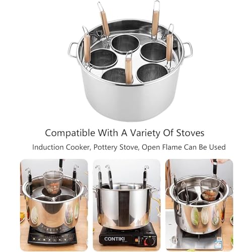 Olla para Pasta - Ollas para Caldo, Acero Inoxidable con colador Incorporado, para Cocina doméstica, Restaurante, Herramienta de Cocina Comercial