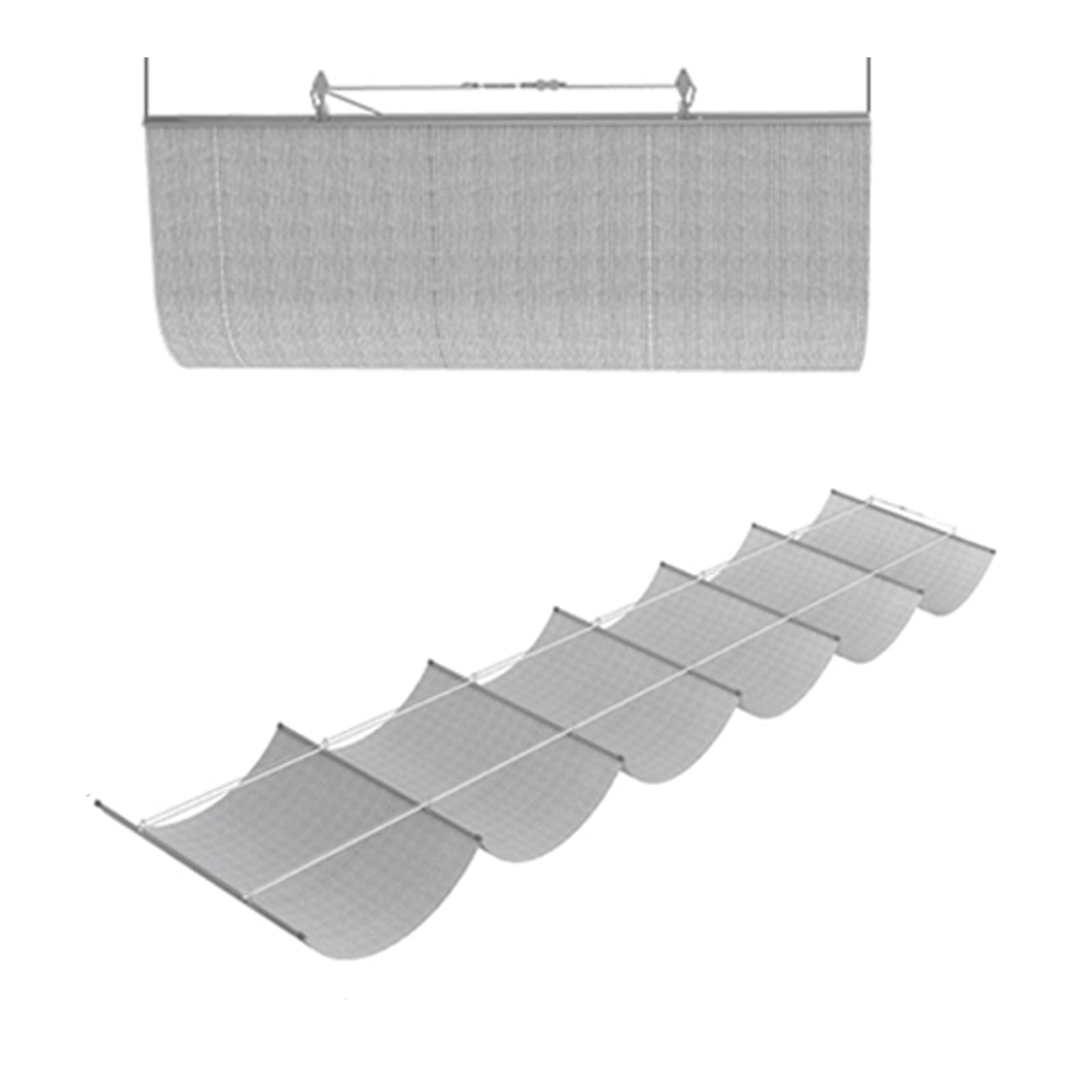 Exterior Impermeable U Corredizo Cubierta De Pérgola,Toldo retráctil de Sombra Ondulada,Anti-UV,Terraza Jardín Patio Ventilación Techo Refugio,(Gris Claro)(W2.6*L6m/W8.53*L19.68ft)