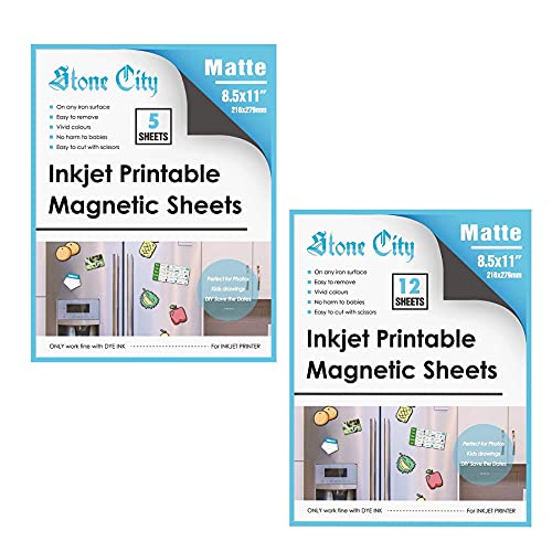 Stone City Magnetic Sheets Printable Matte Paper 8.5x 11 Inches 5...