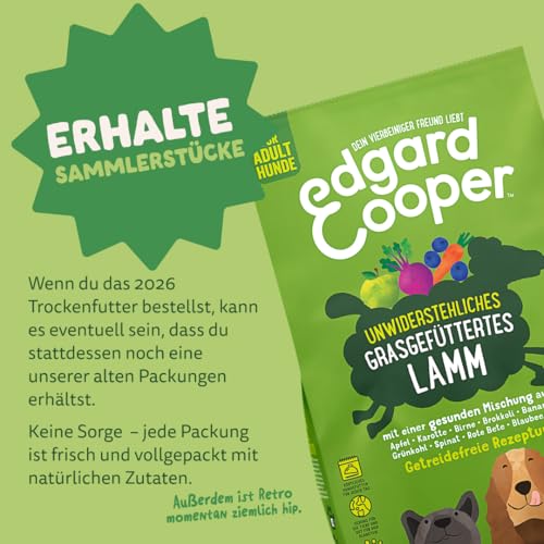 Edgard & Cooper Hundefutter, Trockenfutter für Hunde, (Lamm, 2.5kg), Getreidefrei, natürliche Zutaten und frisches Fleisch, voller essentieller Aminosäuren
