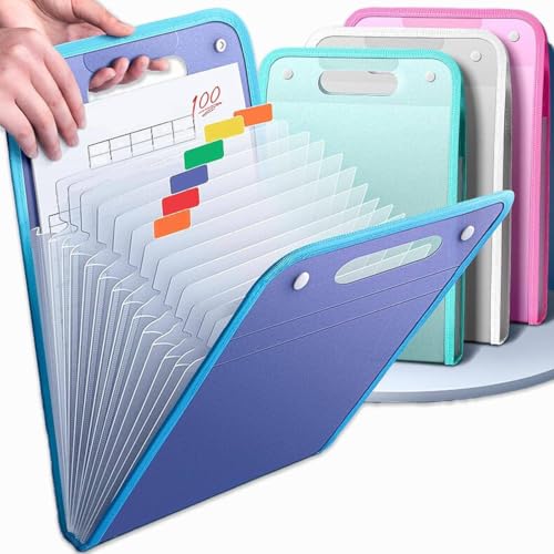 Image of VELVERI 13-Layer Expanding File Folder Organizer, A4 Vertical Accordion Document Storage Bag with Latch, Durable Multi-Color Paper Holder for Office, School, Home, Bank & Hospital Files.