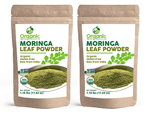 Organic Moringa Powder – 35.28 oz | Pack of 2 | USDA Organics, Non-GMO, Kosher, Halal, Moringa Olifera Powder – 100% Raw and Natural, by OSR