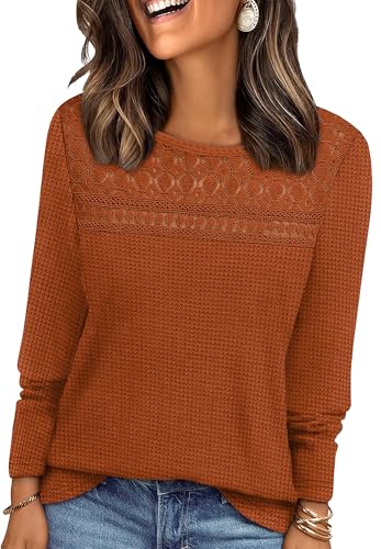 WIHOLL Womens Fall Tops Women Fall Clothes Long Sleeve Christmas...