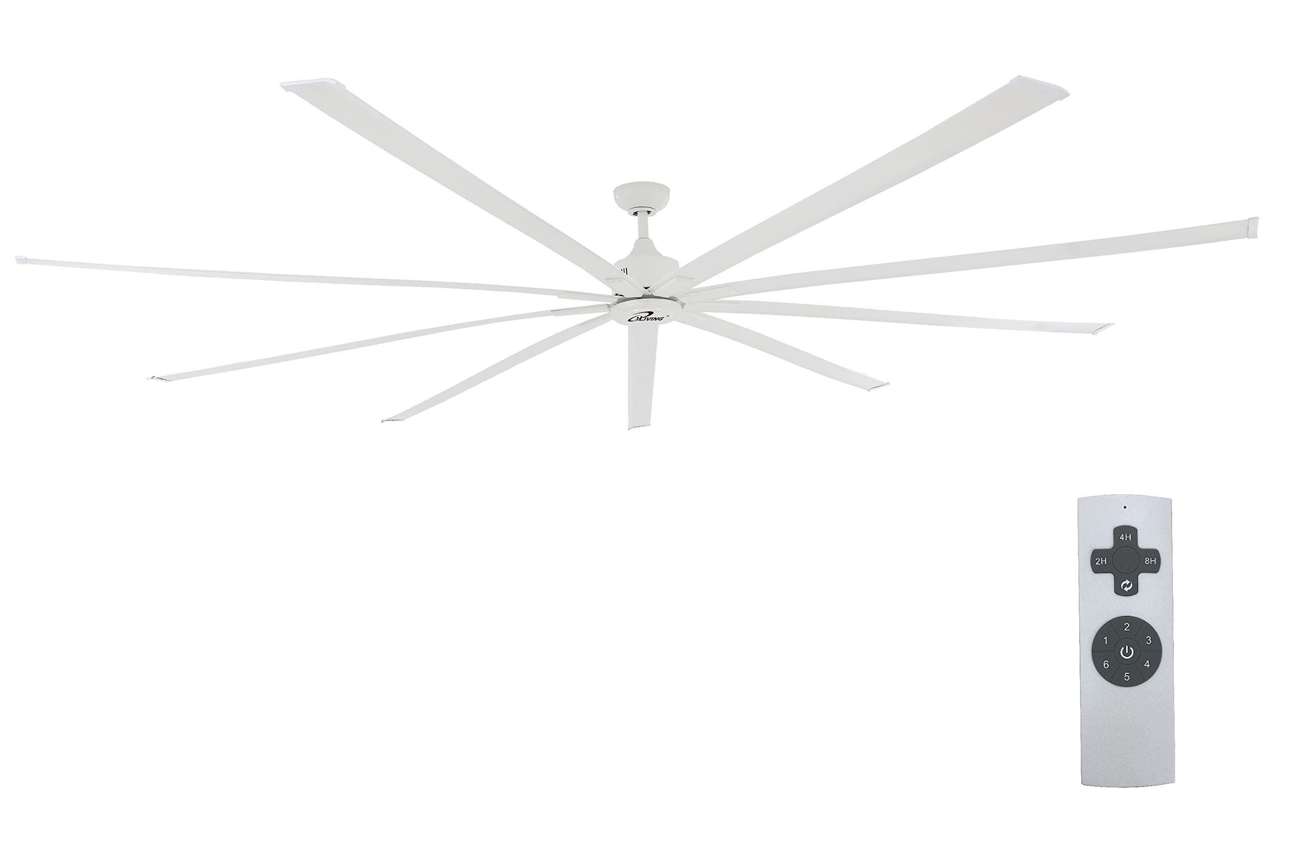 iLiving 108Inch, 9 feet HVLS 9 Blades BLDC Big Ceiling Fan, High