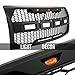 Raptor Style Grill for F150 2009 2010 2011 2012 2013 2014, Front Grille for Ford with F& R Letters and Three Bright Amber LED Lights, Matte Black