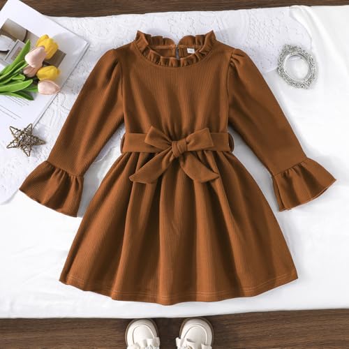 Toddler Girl Fall Dress Kids Ruffle Long Sleeve Dresses Little Girls Winter Clothes Outfits2