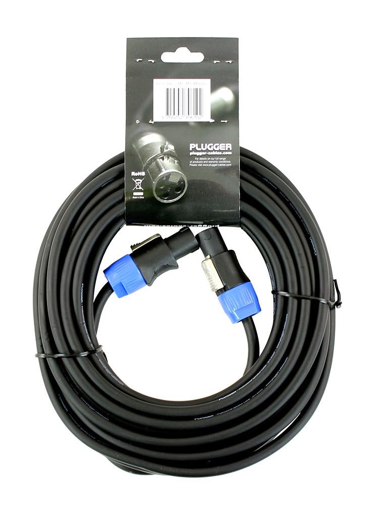Plugger Câble HP Speakon mâle/mâle 1,5 mm²/10 m Noir