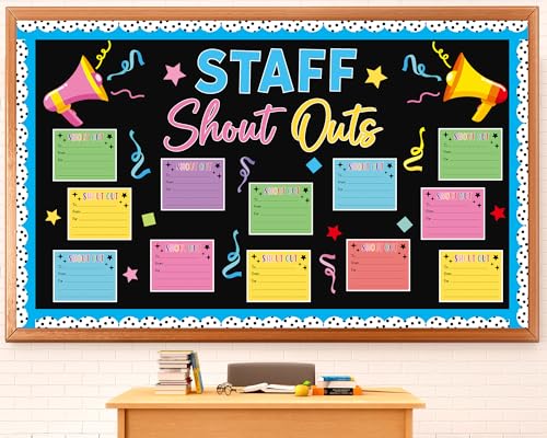 Staff Shout Outs Bulletin Board Decorations Colorful Back to School Bulletin Board Set Appreciation and Recognition DIY Craft Cutouts for Classroom Office Door Wall Decor Supplies
