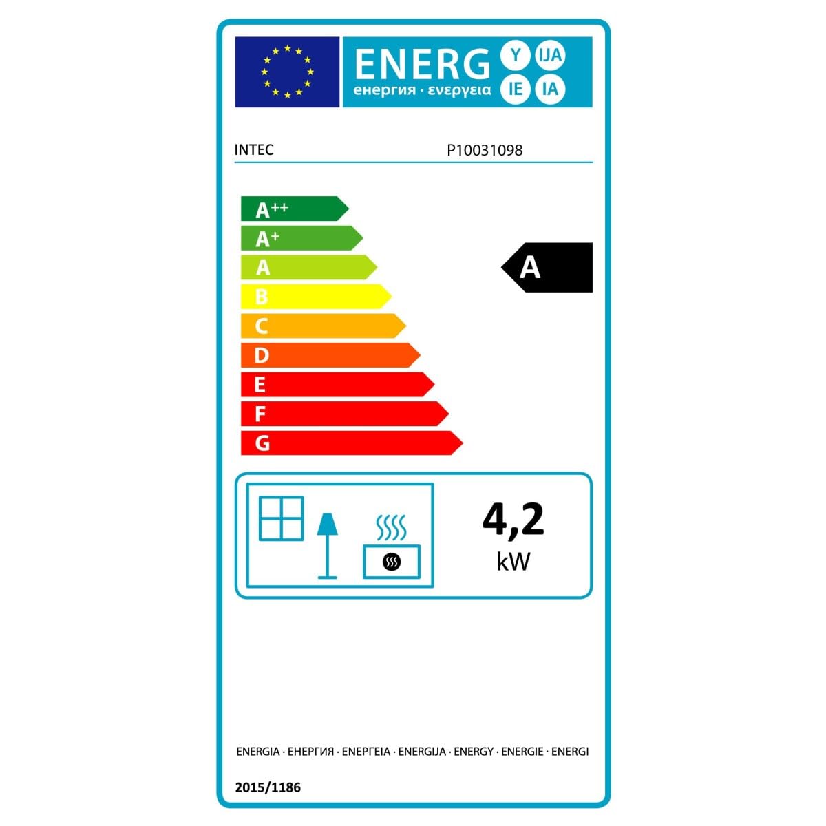 INTEC - Poêle à gaz 5700W Chauffage d'appoint Hybride Gaz et Électrique 20-100 m² - Piezo Kombi Line