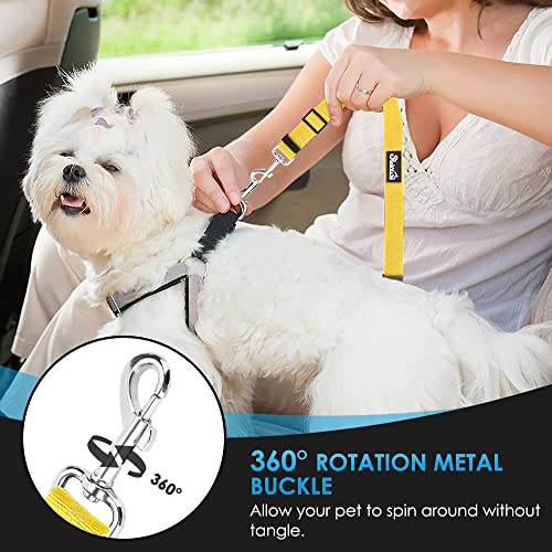 Image of SlowTon Dog Seat Belt for Car, 2 Pack Dog Car Harness Seatbelt with Bungee