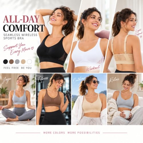 Push Up Sports Bra White 2Xl Soft Support Breathable Mesh Sport Bra - image 4