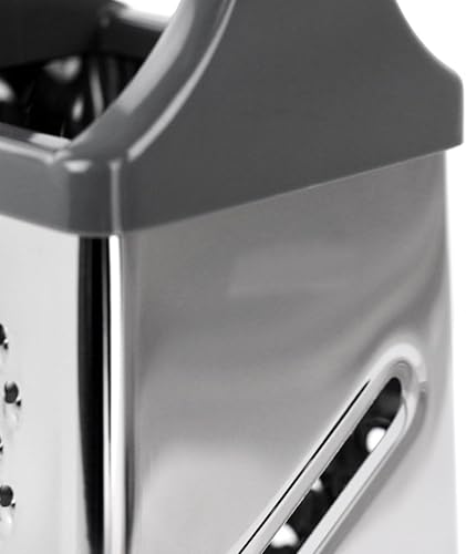 Miniatura 3 de Rallador de caja de acero inoxidable con base antideslizante, rallador de queso y verduras de 4 lados con superficies gruesas, medias, finas y