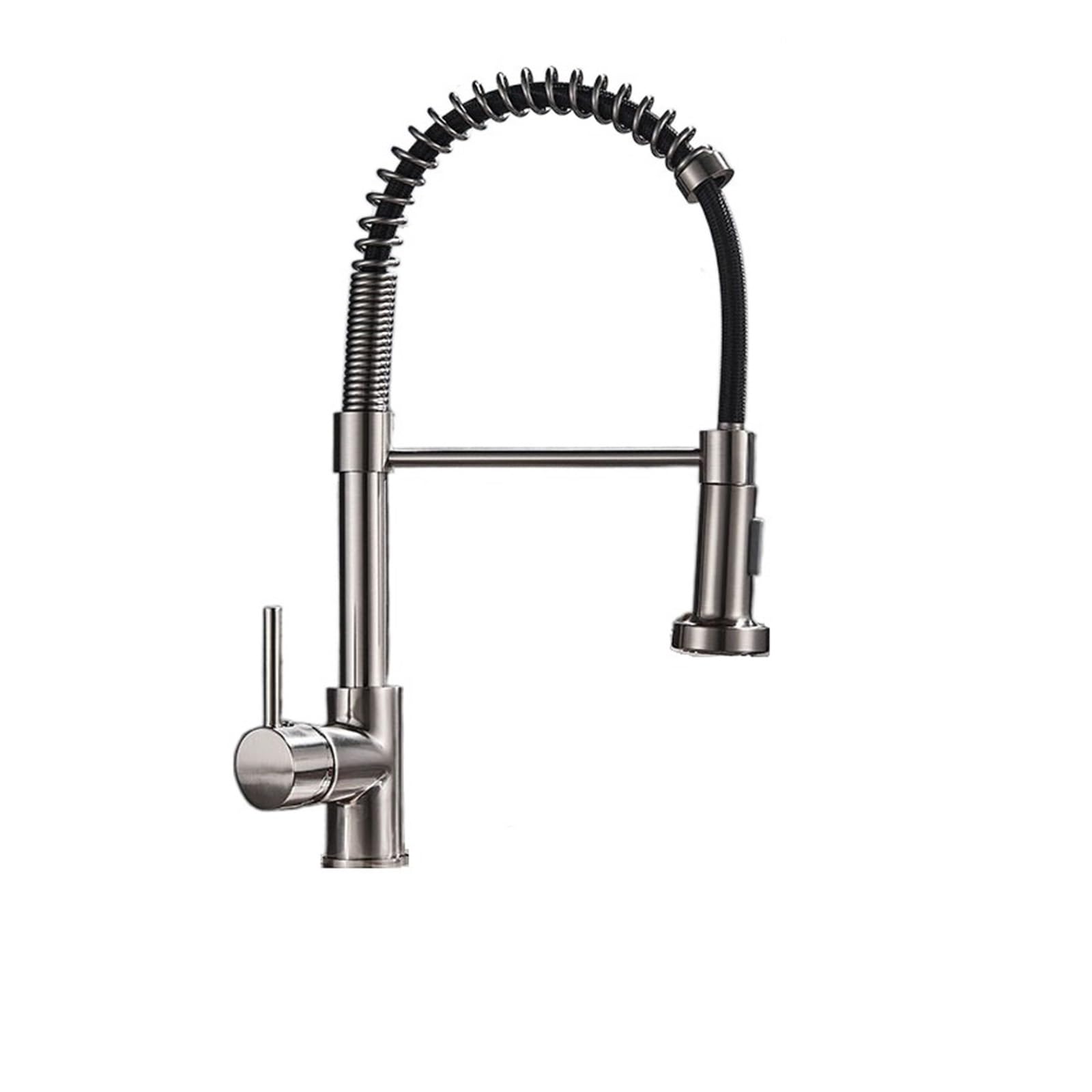 Robinet de cuisine en laiton de haute qualité au fini nickel brossé