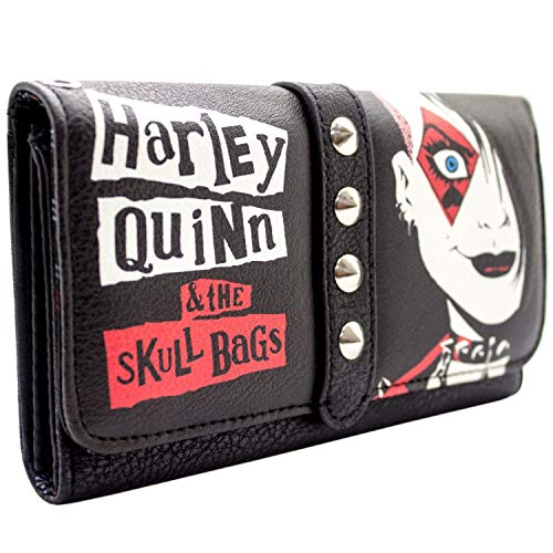 Cartera de Harley Quinn y The Skull Bags Tachonado Negro