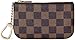 Produktbild Mebest Luxury Karierte Zip Checkered Schlüsselanhänger Beutel PU Vegan Leder Mini Coin Purse Wallet mit Verschluss Unisex-Braun