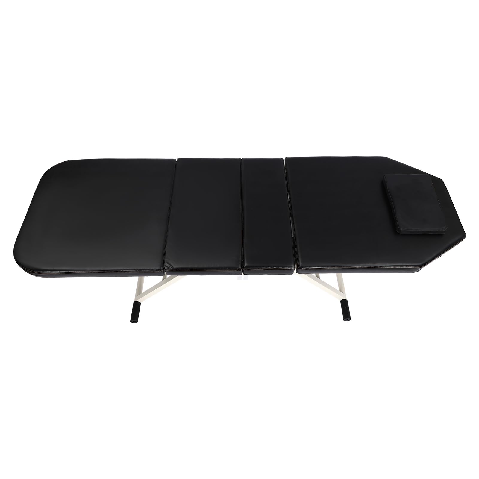 Camilla de masaje portátil de 3 compartimentos, material de PVC resistente al agua y al aceite, cama de belleza, SPA Salon plegable, banco de masaje, banco de cosméticos (negro)