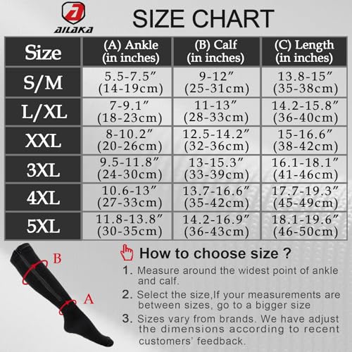 Image of Ailaka Medical 15-20 mmHg Zipper Compression Socks Women Men