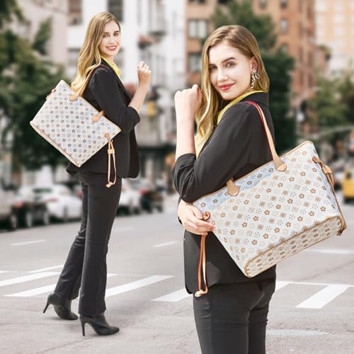 Image of Women Fashion Synthetic Leather Handbags Tote Bag Shoulder Bag Top Handle Satchel Purse Set