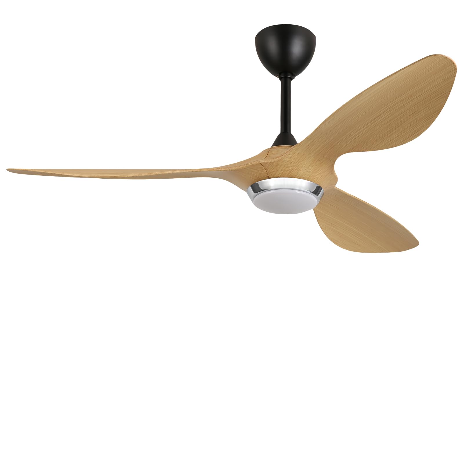 reiga Silent Ceiling Fan and Remote Control 132 cm, 3 ABS Blades, Light with 3 Color Temperatures, Wi-Fi App Control, Alexa, Google Home