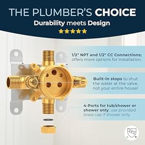 Hammerhead showers all metal single handle shower valve and trim kit chromevolume and temperature control rough in shower trim kit with valve pressure balance shower valve included  urban country home decor