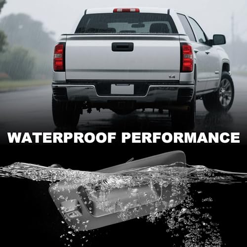 Image of PartsFlow Tailgate Handle Backup Camera Fits 2007-2014 Chevy Silverado GMC Sierra 1500 2500 3500 Tailgate Reversing Rear View Park Assist Camera RCA Plug Replaces 22755304