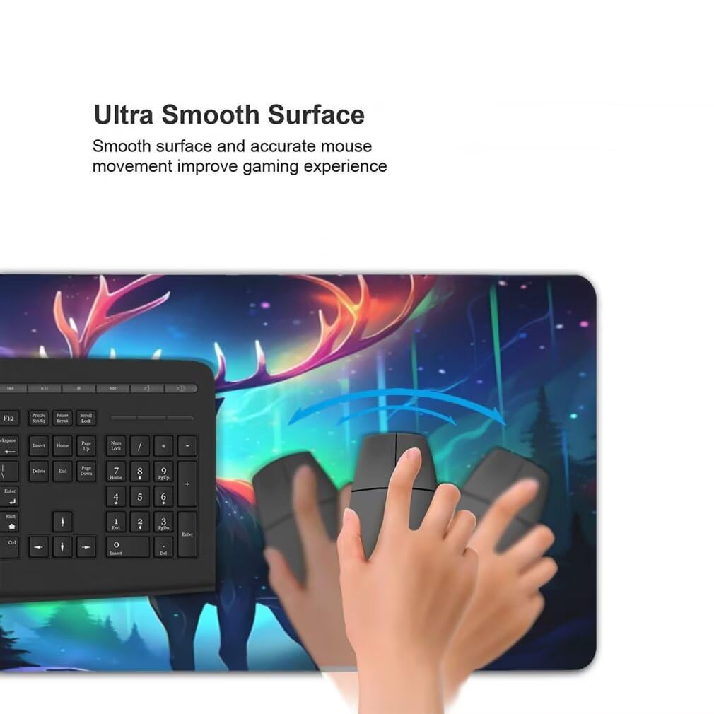Tappetino Mouse XXL 1000x500mm Cervo Grande Mouse Pad, Tappetino Scrivania con Bordi Cuciti, Grande Mousepad Gaming con Base Antiscivolo per Giocatori, Ufficio e Casa (Cielo Stellato) -MP1584