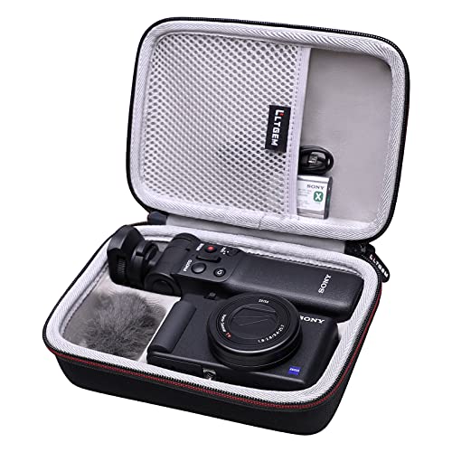 Hard Case for Sony ZV-1F / ZV-1 / ZV-1 II Digital Camera by LTGEM. Fits Vlogger Accessory Kit Tripod and Microphone - Travel Protective Carrying Storage Bag(Black+Grey)