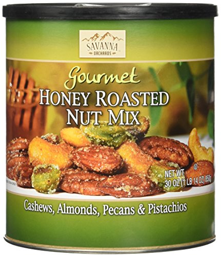 Savanna Orchards Gourmet Honey Roasted Nut Mix - Cashews, Almonds, Pecans and Pistachios