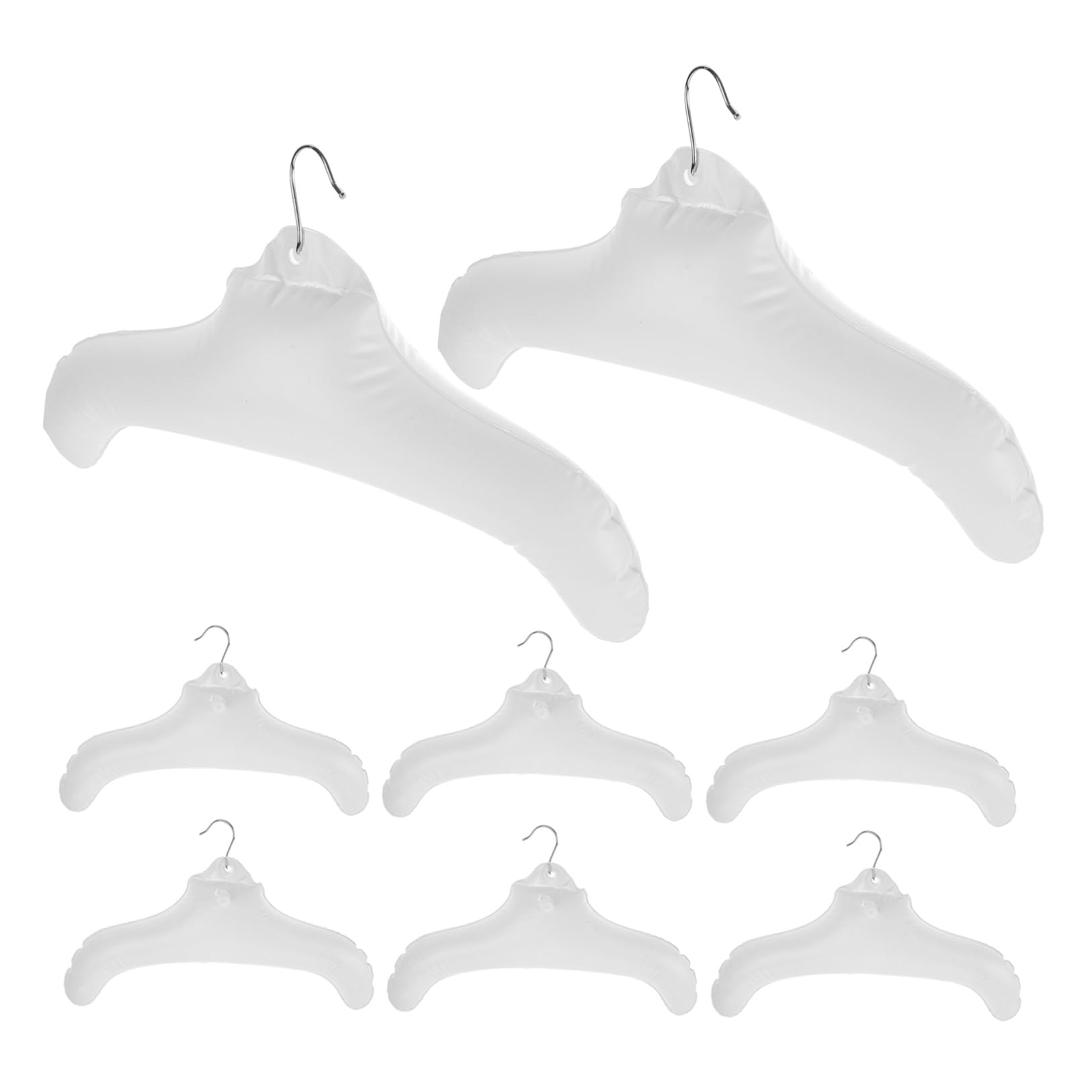 OUNONA Set 8 Grucce Gonfiabili in Pvc Bianche Pieghevoli da Viaggio, Appendiabiti Portatili per Asciugare Biancheria, Organizer Compatto per Casa, Armadio e Viaggi