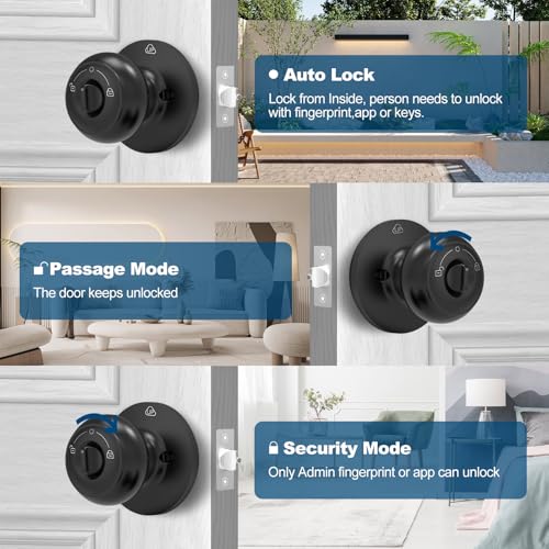 GeekTale-Fingerprint-Door-Lock-Smart-Lock-Door-Knob-with-App-Biometric-Door-Lock-Thumbprint-Door-Lock-Smart-Fingerprint-Door-Knob-for-Bedroom-Office-Apartment