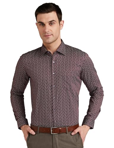 Image of Van Heusen Formal Printed Shirt for Men| Premium Cotton| Full Sleeves| Slim Fit |Breathable Fabric