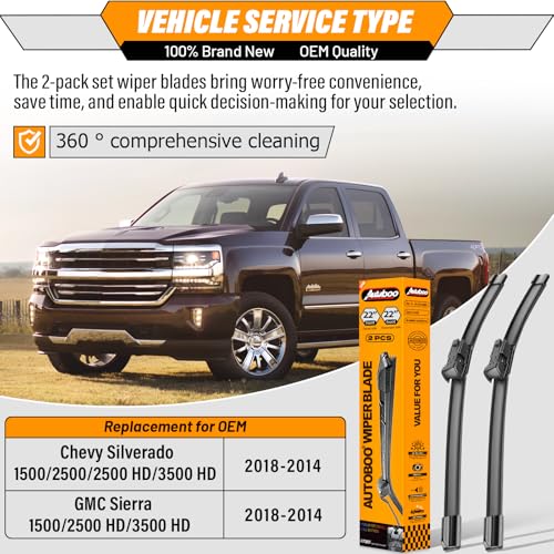 Image of OEM Windshield Wiper Blades Replacement for Chevy Silverado GMC Sierra