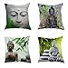 Puurbol 4pcs Buda Bambú Fundas de cojín Lino 45x45cm Lino Dormitorio Dormitorio Sofá Decoración