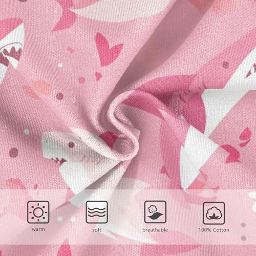 KLL Shark Pink Background Toddler Boys' Soft Nighttime Underwear Breathable Children Panties3