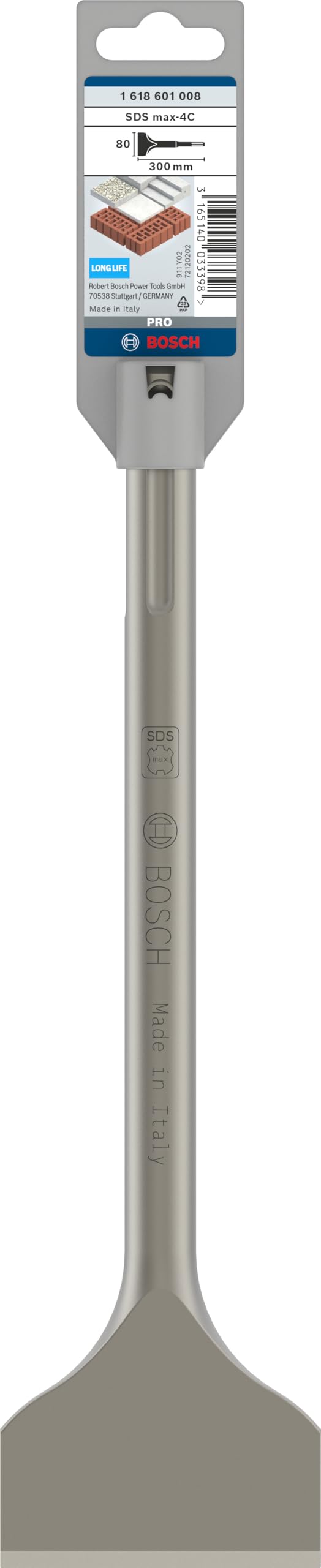 Bosch Professional 1618601008 Scalpello a Spatola SDS-Max, 80 x 300 mm