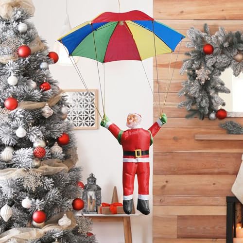 Pendentif Père Noël volant décoration de sapin avec parachute textile stable - 6
